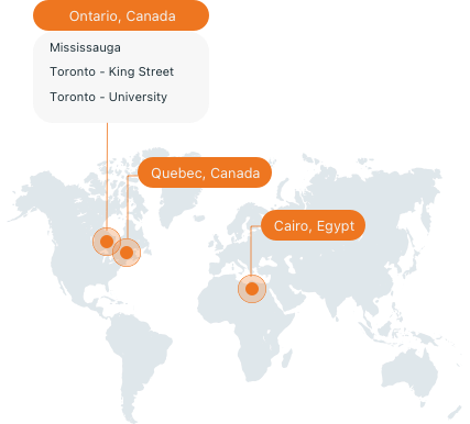 LXT office locations Ontario, Quebec, Cairo